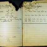A notebook with records of the testing of boat hull design