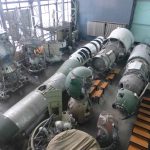 Colour photograph of various soviet rocket and space exploration technology in storage