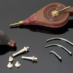 Colour photograph of a tobacco enema kit from the late eighteenth century