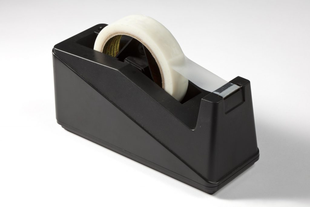 Colour photograph of a sticky tape dispenser