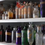 Colour photograph of historical medicinal bottles
