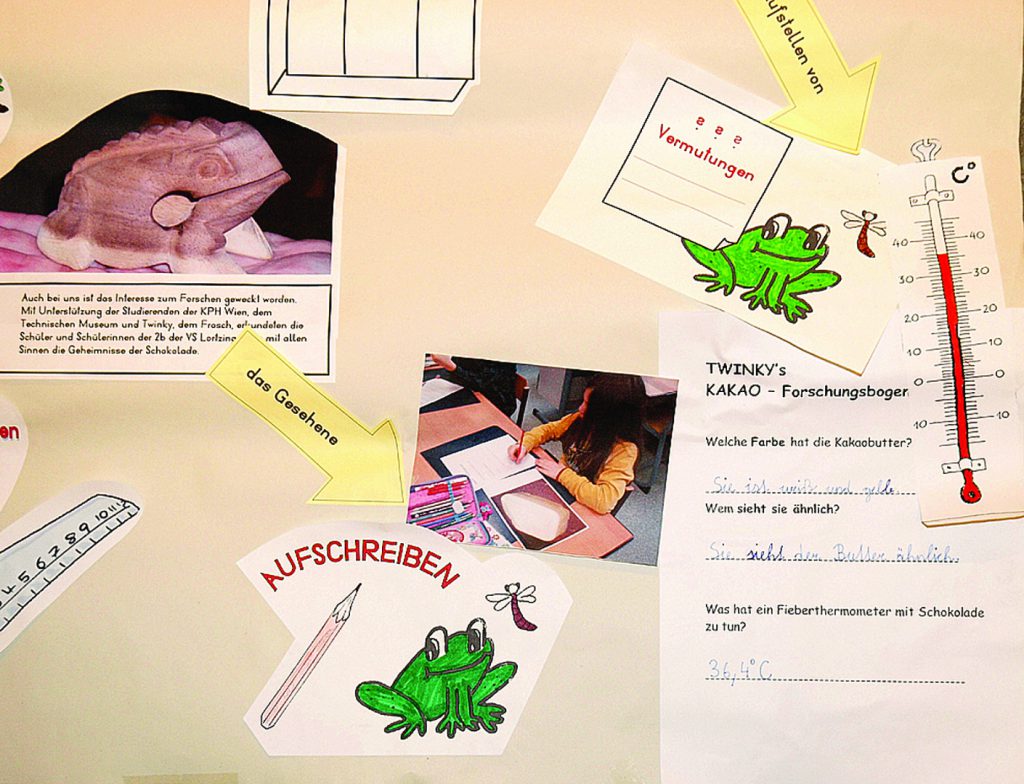 A poster created by school children to display their learning progress within the Museum