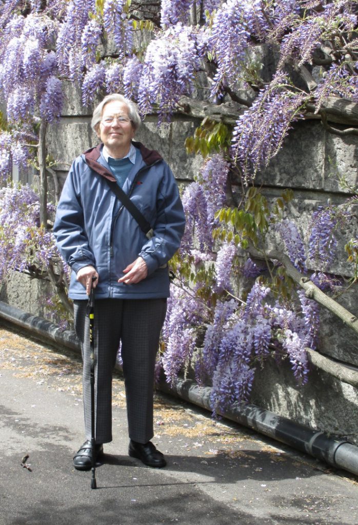 Colour photograph of Anita McConnell in the Basel Botanical Gardens