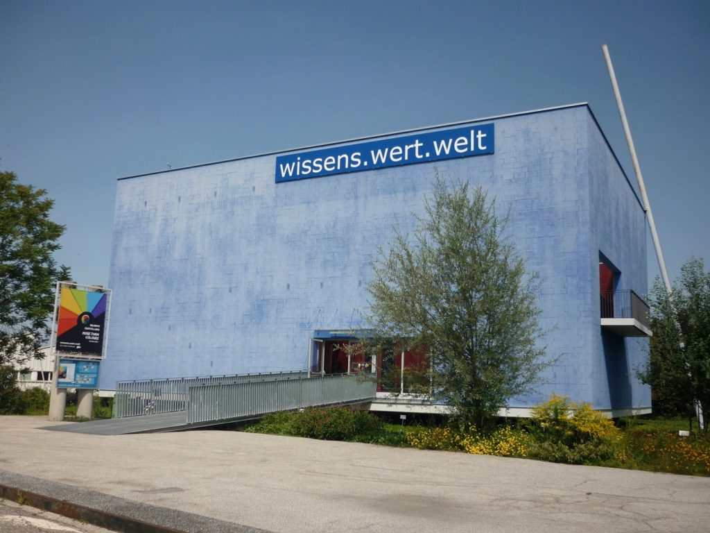 Colour photograph of the front of the Austrian Wissens Wert Welt museum