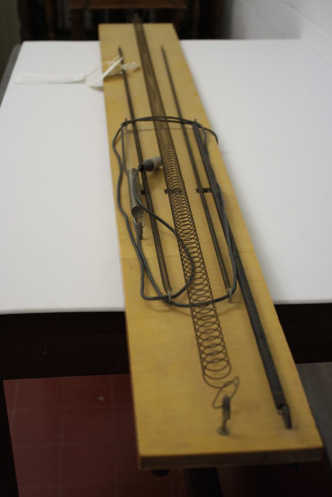 Colour photograph of Springboard Mark 6. A self built electro acoustic musical instrument by Hugh Davies