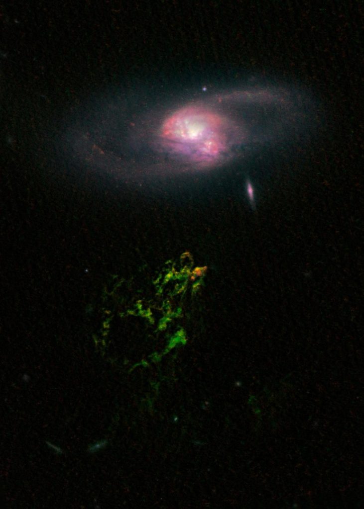 A colour image of the voorwerp anomoly in deep space taken by telescope