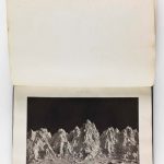 Photograph in a book of a plaster model of imaginary lunar mountains