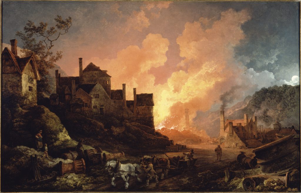Oil painting from 1801 showing one of the Coalbrookdale ironworks