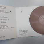 Colour photograph of an invitation to the opening of an exhibition at the Science Museum in 1977 commemorating the invention of Edisons phonograph