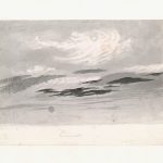 Grey watercolour painting of a cloud formation entitled cirrus