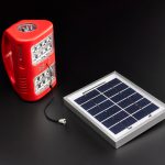 Colour photograph of a solar powered light kit