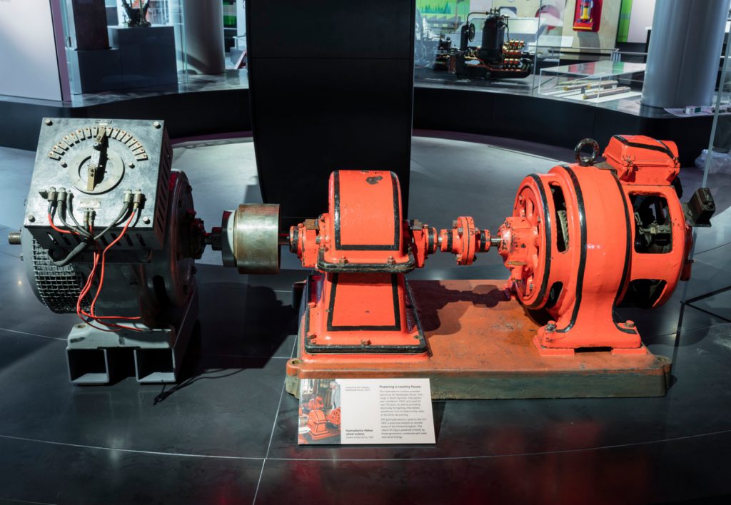 The Noddsdale House Hydro turbines on display in Energise in 2016.
