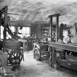 Interior of James Watt?s workshop showing machinery
