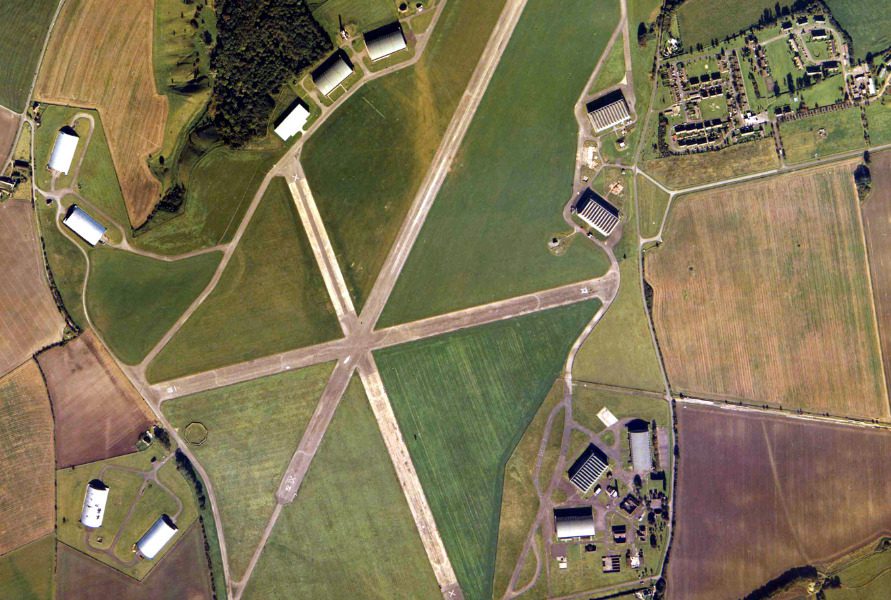 Aerial view of the object storage buildings and land at Wroughton