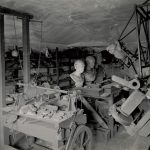 Interior of James Watt?s workshop showing machinery