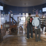 Photograph of Watt's workshop in situ in the new Watt exhibition at the Science Museum