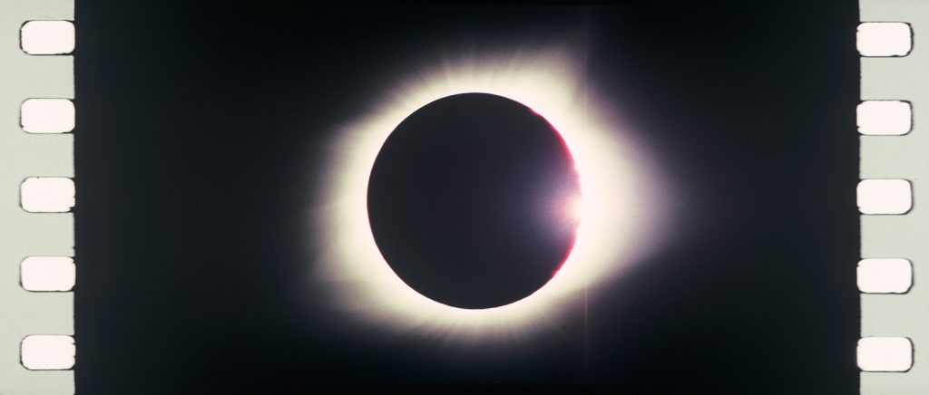 Film still colour image of a total solar eclipse
