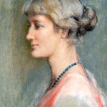 Pastel portrait illustration of Blanche Thornycroft