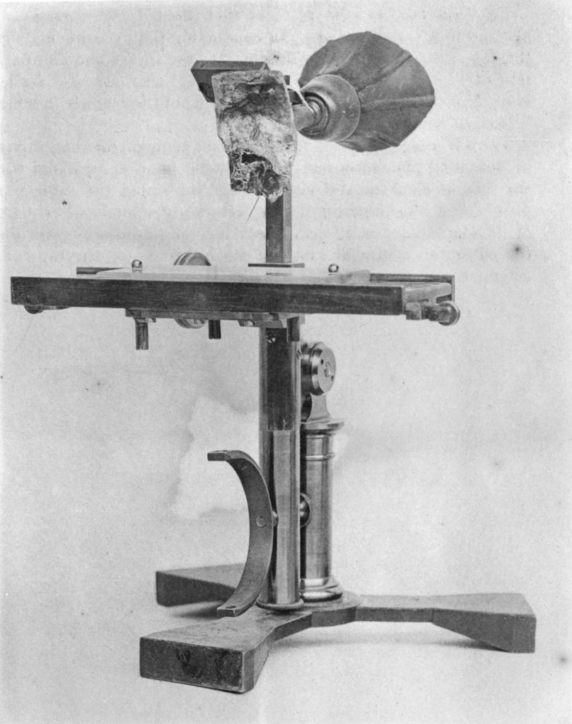Black and white photograph of the ear phonautograph