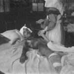 Black and white photograph of a soldier severely injured by gas in the Great War