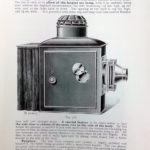 Page from a 1908 magazine showing an illustration of a lantern body for a cinematograph