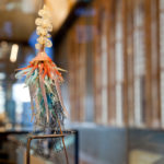 Colour photograph of a glass model of a siphonophore