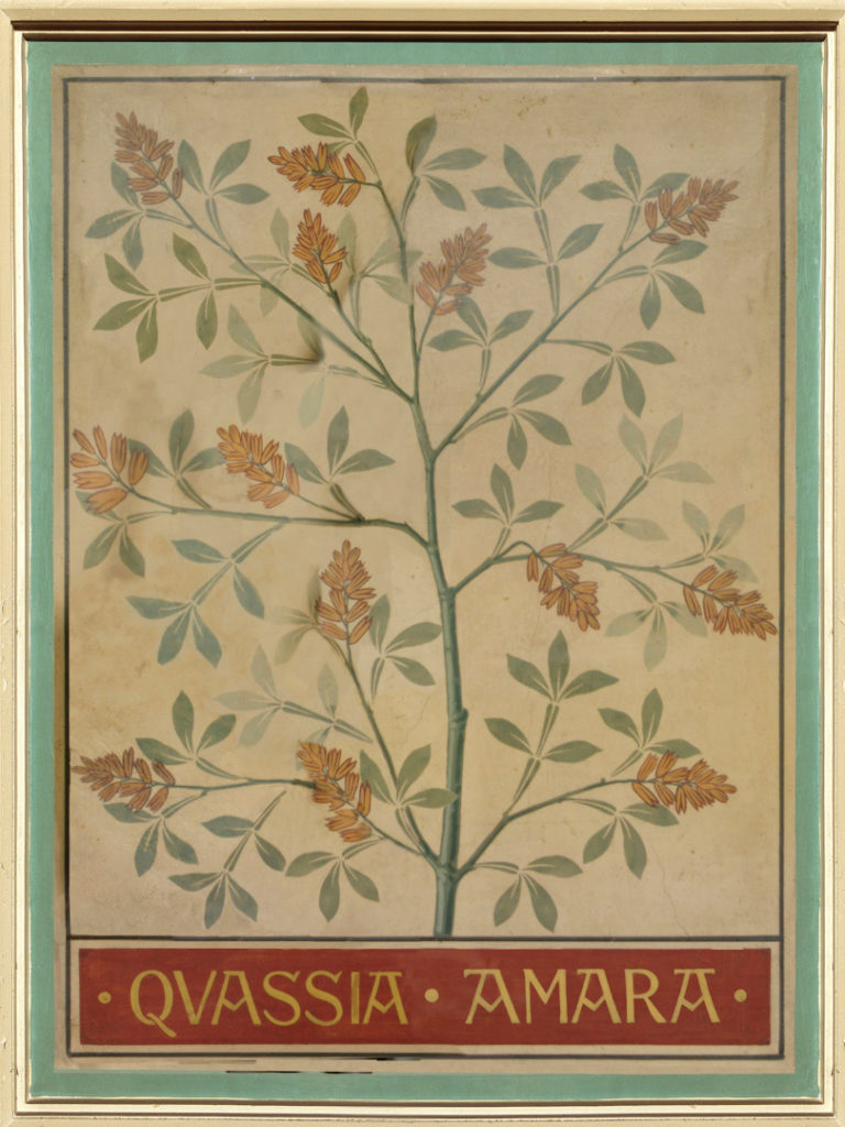 Painted ceiling panel depicting a tree
