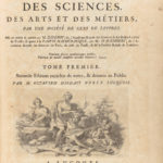 Front cover of the Encyclopédie ou dictionnaire raisonné des sciences des arts et des métiers from 1751