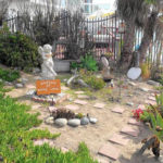 Colour photograph of a memorial garden named the garden of peace and love