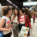 A group of female protesters inside Dublin airport