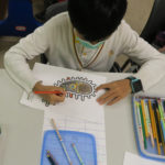 Photograph of a pupil at the Art in Hospital workshop