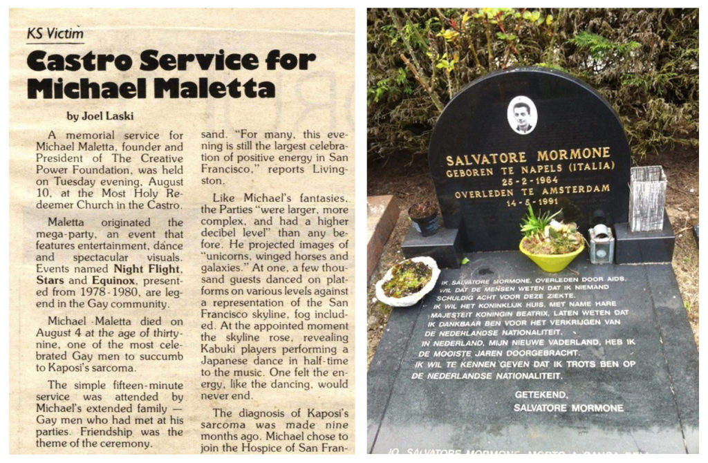 Newspaper cutting of an obituary for Michael Maletta and photograph of the gravestone of Salvatore Mormone