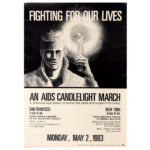 Poster for an AIDS candlelight march in North America in nineteen eighty three