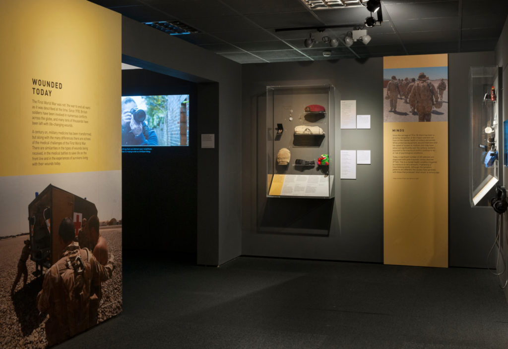 Colour photograph of the Wounded exhibition gallery