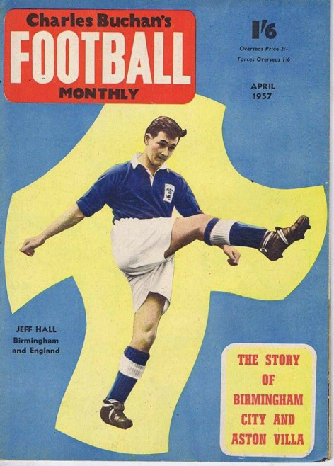 Front cover of a 1957 football magazine showing Jeff Hall