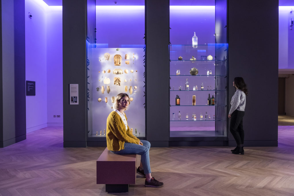 Colour photograph of an attendee in the Wellcome Medicine Galleries