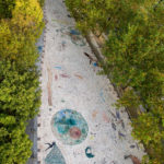 Colour photograph of an AIDS memorial path in Paris