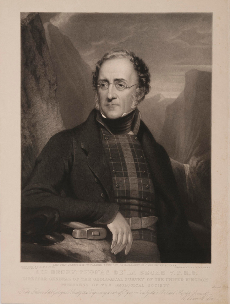 Mezzotint portrait of Sir Henry de la Beche in 1848