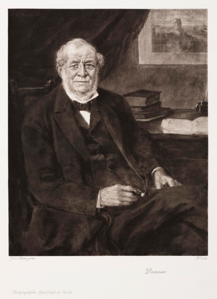Photogravure portrait of Robert Wilhelm Bunsen