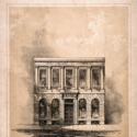 Lithograph illustration of the Royal College of Chemistry buildings in 1846