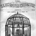 Newspaper cover illustration showing a glass display case for British cutlery