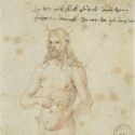 Ink and watercolour self portrait of a sick Albrecht Durer