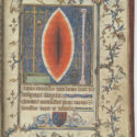 Page from the Psalter and Prayer Book of Bonne of Luxembourg showing Christs side wound
