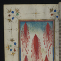 Page from the Loftie Hours book showing Christs five wounds