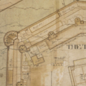 Detail of a map plan of the north west corner of the Tower of London in 1682