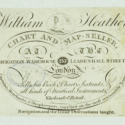 Trade card of William Heather chart and map seller