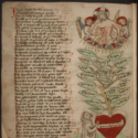 Painiting and text from the book The Carthusian Miscellany late fifteenth century
