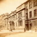 Sepia photograph of Andersons College buildings in Glasgow late nineteenth century