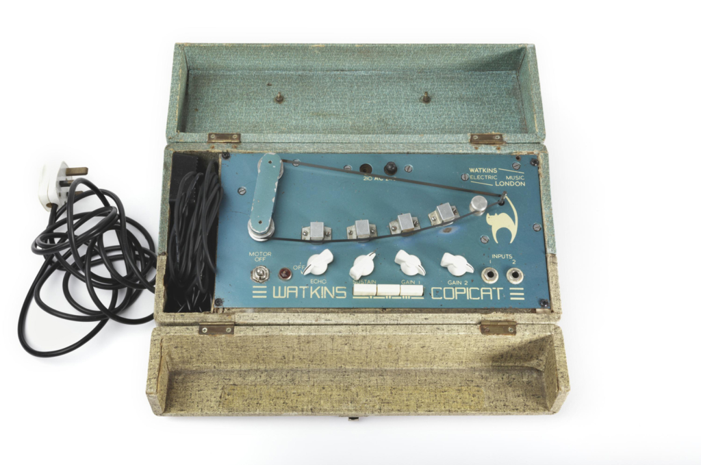 Colour photograph of a Watkins Electric Music Copicat Tape Delay machine circa 1961