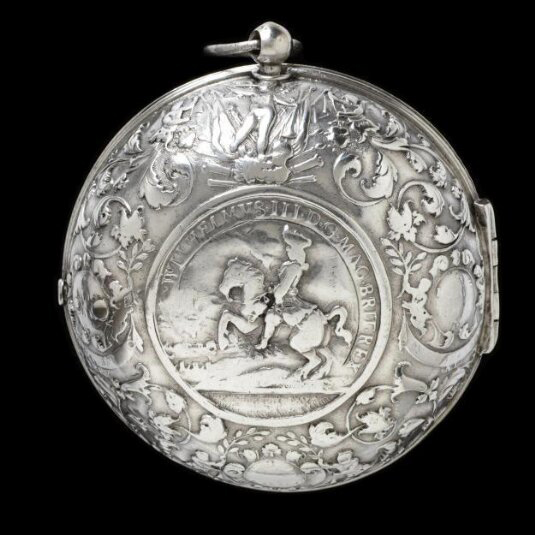 Die stamped silver Jean Dassier watch case from 1700
